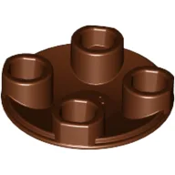 Plate Round 2 x 2 with Rounded Bottom [Boat Stud] / Reddish Brown