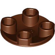 Lego Plate Round 2 x 2 with Rounded Bottom [Boat Stud] / Reddish Brown