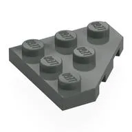 Wedge Plate 3 x 3 Cut Corner / Dark Gray