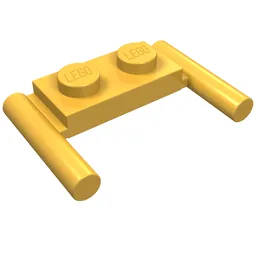 Plate Special 1 x 2 with Handles [Flat Ends / Low Attachment] / Bright Light Orange