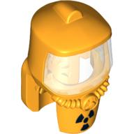 Lego Mask, Hazard Suit with Trans-Clear Shield, Radioactivity Warning Print / Bright Light Orange