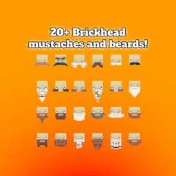 Brickheadz Beards and Mustaches Template Pack! (20+ styles)