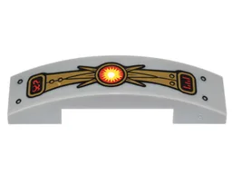 Slope, Curved 4 x 1 x 2/3 Double with Gold Panels, Red Markings, Yellow Energy Orb Pattern (Sticker) - Set 70146