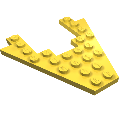 Lego Wedge, Plate 8 x 8 with 4 x 4 Cutout / Yellow