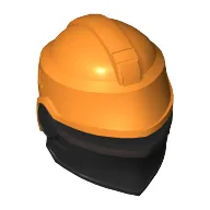Helmet, Raised Centre Ridge, Eye Slot, with Black Faceguard Print / Orange
