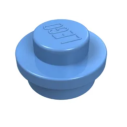 Plate Round 1 x 1 with Solid Stud / Medium Blue