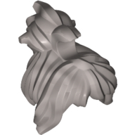 Lego Hair Messy with Swept-up Ponytail, Sidebangs and Clip / Flat Silver