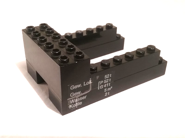 Lego Stickered Assembly 8 x 6 x 3 with 'Gew. Lok 52t' Pattern on Both Sides (Stickers) - Set 7750