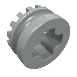 Technic Bush 1/2 Toothed Type I [+ Opening] / Light Gray