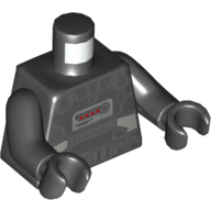 Lego Torso Armor, Dark Trooper, Control Panel with Dark Red Buttons print, Black Arms and Hands / Black