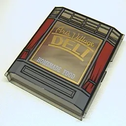 Panel 2 x 8 x 8 with Ari's Village Deli Print / Trans-Brown