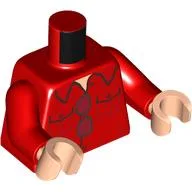 Torso, Shirt, Sunglasses Print, Red Arms, Light Nougat Hands / Red