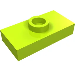 Plate Special 1 x 2 with 1 Stud without Groove (Jumper) / Lime