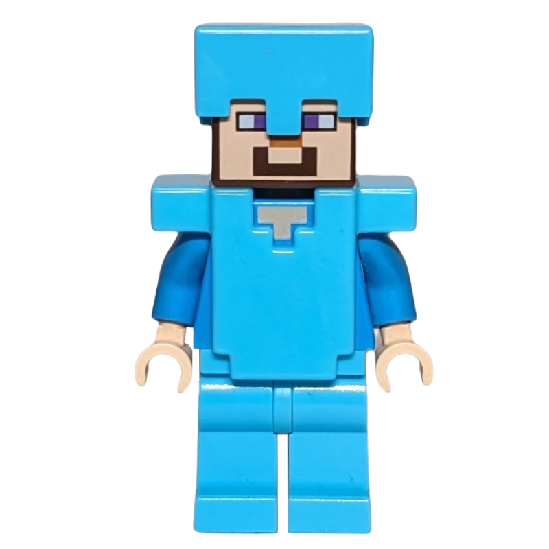 Lego Steve in Medium Azure Helmet and Armor