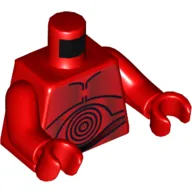 Torso Droid with Black Concentric Circles and Plates Print (R-3PO), Red Arms and Hands / Red