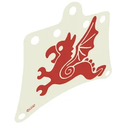 Sail, 12 x 10 with 7 Holes, Red Flying Dragon Print / White