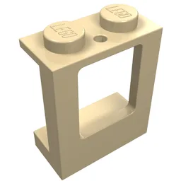 Window 1 x 2 x 2 Plane, Solid Studs / Tan