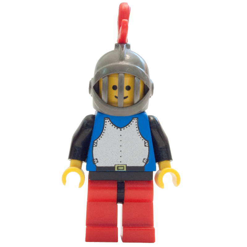 Lego Knight (Breastplate on Blue) - Red Legs, Red Plume