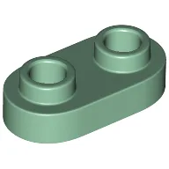 Plate Special 1 x 2 Rounded with 2 Open Studs / Sand Green