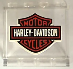 Panel 1 x 4 x 3 with Side Supports - Hollow Studs with 'HARLEY-DAVIDSON MOTOR CYCLES' Pattern (Sticker) - Set HARLEY-1