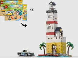 Sabre Island Eldorado Lighthouse - Alternate Build of 2 x 31138 Beach Camper Van