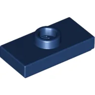 Plate Special 1 x 2 with 1 Stud with Groove and Inside Stud Holder (Jumper) / Dark Blue