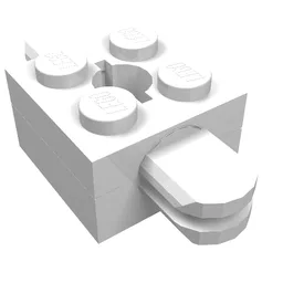 Arm Holder Brick 2 x 2 with Hole and 2 Arms / White