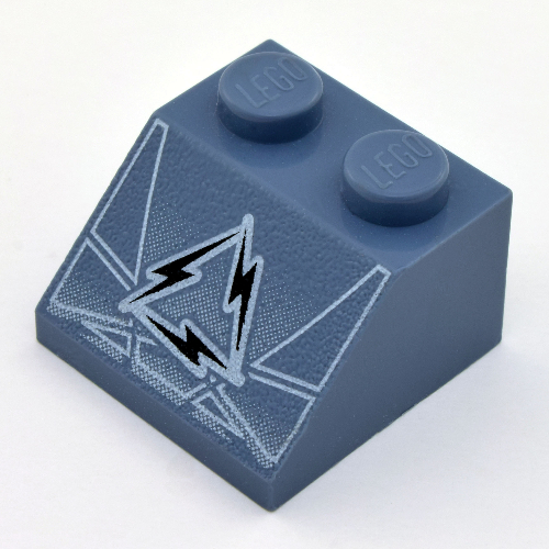 Lego Brick Sloped 45° 2 x 2 with Alpha Team Arctic Print / Sand Blue