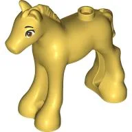 Animal, Horse / Foal with Brown Eyes Print / Ochre Yellow