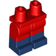 Lego Hips with Red Legs and Dark Blue Boots Pattern / Red