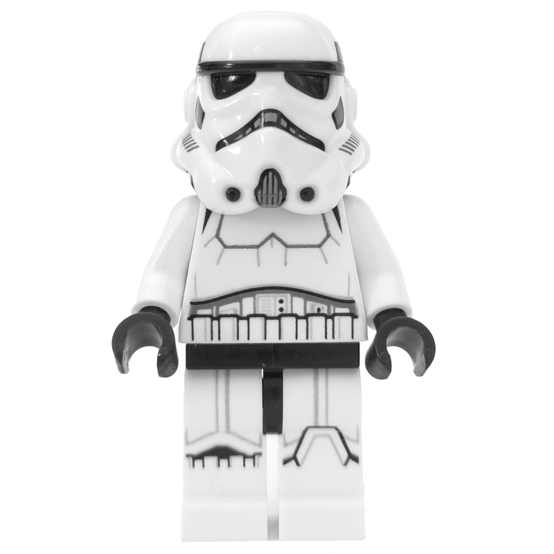 Lego Stormtrooper, Black Squares on Back of Helmet, Closed Mouth