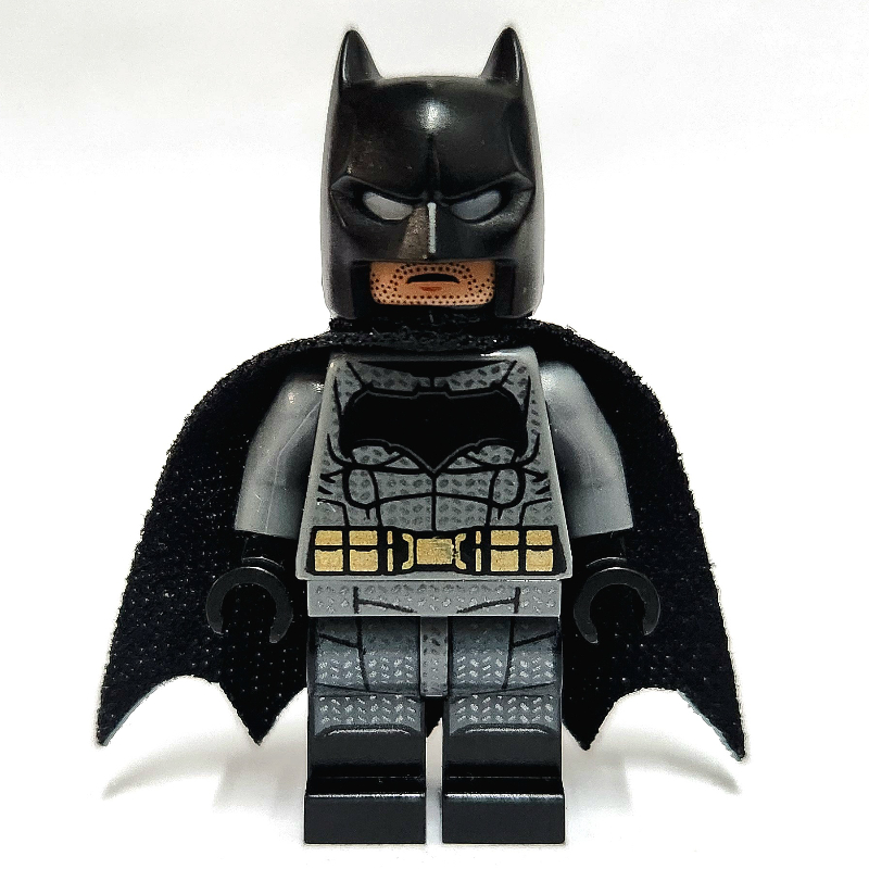 Lego Batman, Dark Bluish Gray Suit, Black Cape and Cowl, Black Head, Large Batman Logo