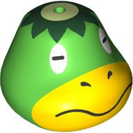 Lego Minifig Head Special Kapp'n / Bright Green