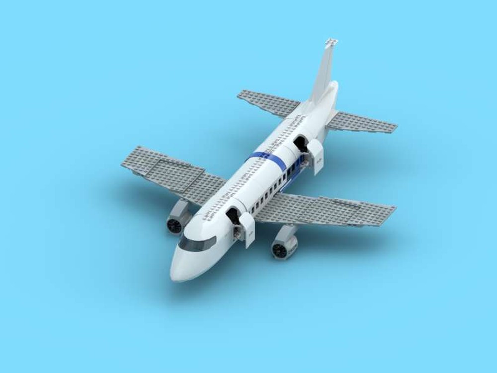 Lego boeing 777 emirates livery-blue
