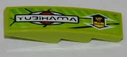 Slope, Curved 4 x 1 with 'YUBIHAMA' and Double Arrow with 'UP N DOWN' Pattern Model Right Side (Sticker) - Set 8231
