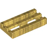 Tile Special 1 x 2 Grille with Bottom Groove / Pearl Gold
