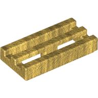 Lego Tile Special 1 x 2 Grille with Bottom Groove / Pearl Gold