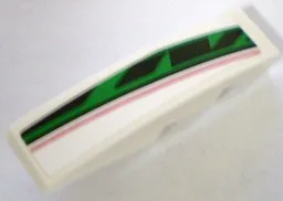 Slope, Curved 4 x 1 with Red, Black and Green Pattern, Model Left (Sticker) - Set 8898