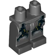 Hips and Black Legs with Dark Gray Tactical Armor, Silver Mesh and Knee Pads Print (Batman) / Dark Bluish Gray