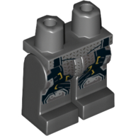 Lego Hips and Black Legs with Dark Gray Tactical Armor, Silver Mesh and Knee Pads Print (Batman) / Dark Bluish Gray