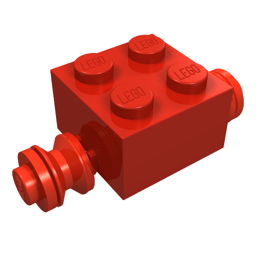Lego Brick Special 2 x 2 [Red Wheels for Dually Tire] / Red