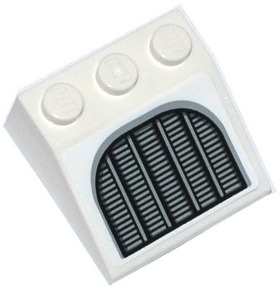 Lego Slope 33 3 x 3 with Silver Grille Pattern (Sticker) - Set 75094