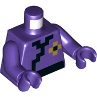 Torso Robes, Pixelated Black and Gold Squares Print, Dark Purple Arms and Hands / Dark Purple