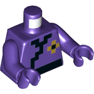 Lego Torso Robes, Pixelated Black and Gold Squares Print, Dark Purple Arms and Hands