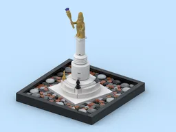 Town Square Golden Man Pedestal/Pillar