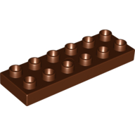 Lego Duplo Plate 2 x 6 / Reddish Brown