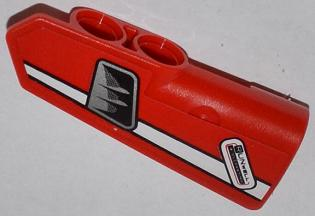 Lego Technic, Panel Fairing #22 Very Small Smooth, Side A with White Line, Air Intake and Runwell Acellerators Pattern (Sticker) - Set 42011