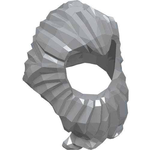 Lego Hair Swept Back with Long Beard / Light Bluish Gray