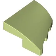 Brick Wedged, Curved 2 x 2 with Stud Notch Left / Yellowish Green