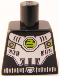 Lego Torso Space Silver Breastplate with Belt and Blacktron II Logo Pattern